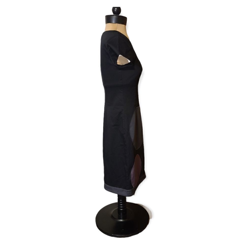 Boden Black Modern Dress Gray Purple  Circles Size 4 - Picture 3 of 8
